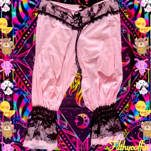 Vintage 90s y2k 2002 Lip Service Rosary Garden Pink Wicked Wench bloomers witch - Picture 2 of 5